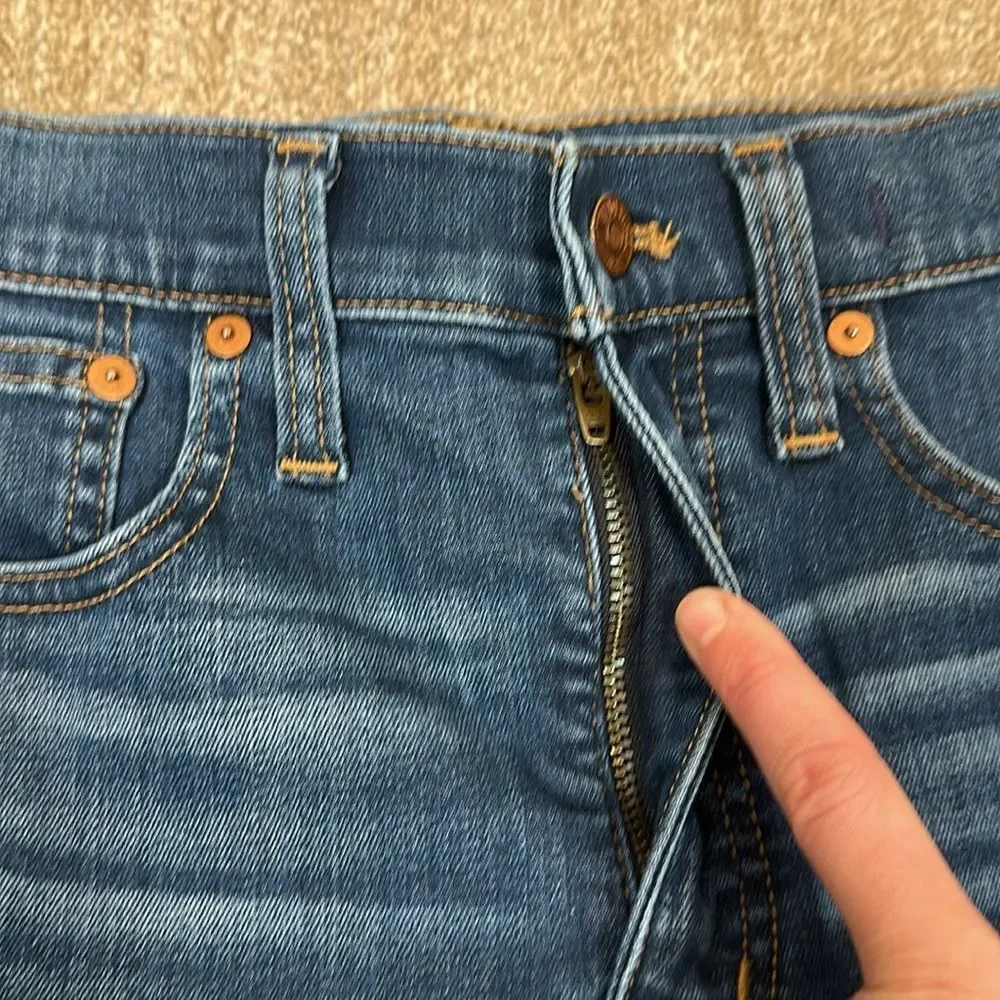 Madewell High Rise Blue Jeans Denim Raw Hem Stretch Shorts Women Size 26